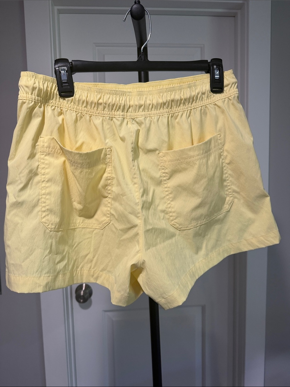 Athleta Light Yellow Drawstring Athletic Shorts - Picture 2 of 2